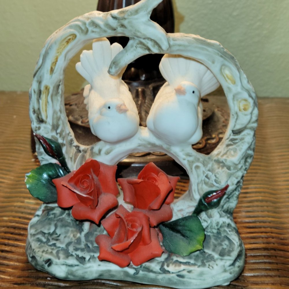 Vintage Capodimonte Doves in Tree
